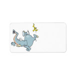 funny elephant slipping on banana peel address labels
