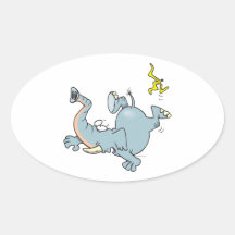 funny elephant slipping on banana peel stickers