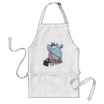 funny elephant with briefcase cartoon apron