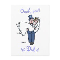 Funny Elopement Announcement Postcard Template