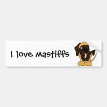 Funny English Mastiff Original Art Bumper Sticker