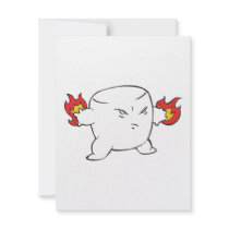 funny evil roasted marshmallow custom invitations