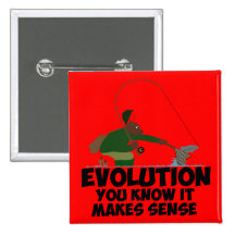 Funny evolution pinback buttons