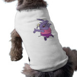 funny exercising rhino work out cartoon doggie shirt