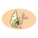Funny Face Sea Animal Oval Stickers