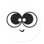Funny Face Round Sticker