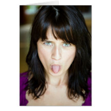 Funny Face Woman Template Card