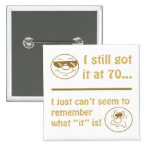 Funny Faces 70th Birthday Gag Gifts Button