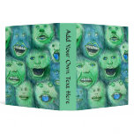 Funny Faces. Fun Cartoon Monsters. Green. 3 Ring Binders