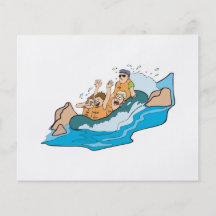 funny family whitewater rafting cartoon personalized flyer