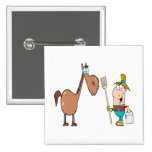 funny farmer with horse pins