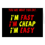 Funny Fast Cheap Easy T-shirts Gifts Greeting Card