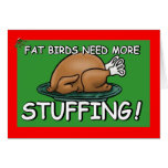 Funny fat birds Christmas Greeting Cards