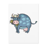 funny fat blue cow postcards