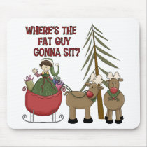 Funny Fat Guy Christmas Mousepad