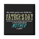 Funny Father's Day Black Magnet
