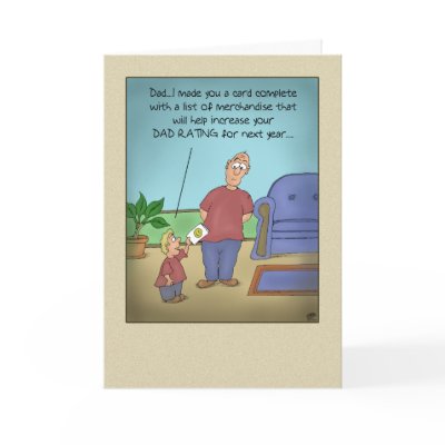 Funny Fathers Day Cards: Dad Rating Cartoon by nopolymon