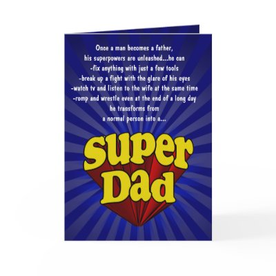 Funny Father's Day Cards, Super Dad by cutencomfy