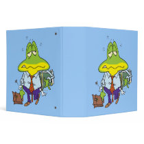 funny fatigued tired working man frog binder