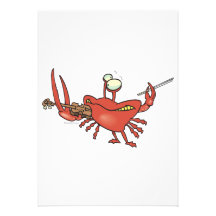 funny fiddler crab cartoon personalized announcements