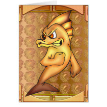 Funny Fighting Fish Card