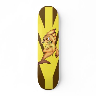 Funny Fighting Fish Skate Board Decks by sagart1952