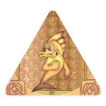 Funny Fighting Fish Triangle Stickers