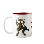 Funny fire ant with guns cartoon art mug design