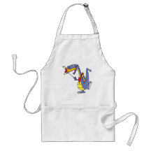 funny fire cooking hot dogs dragon cartoon apron