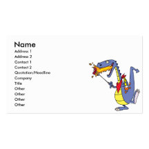 funny fire cooking hot dogs dragon cartoon business card templates