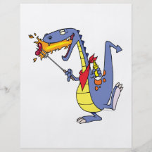 funny fire cooking hot dogs dragon cartoon flyer
