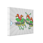 funny firefighter froggy frogs gallery wrapped canvas