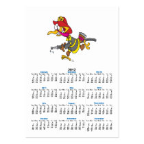 funny firefighter turkey cartoon business card