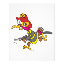 funny firefighter turkey cartoon custom announcement