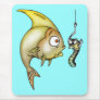 Funny Fish And Worm Mouse Pad
