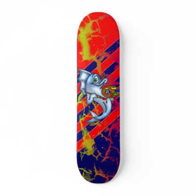 Funny Fish Artist Skateboard by sagart1952