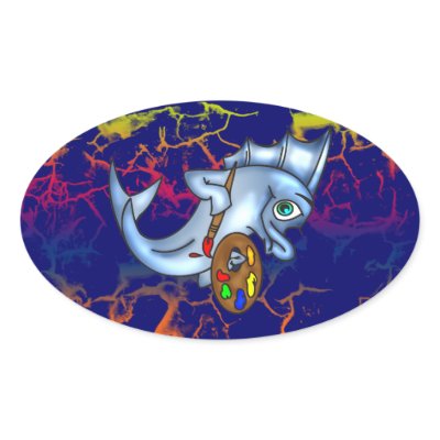 Funny Fish Artist Sticker by sagart1952