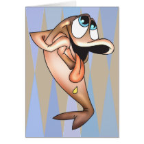 Funny Fish In Love Greeting Card