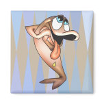 Funny Fish In Love Fridge Magnet