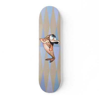 Funny Fish In Love Skate Deck by sagart1952