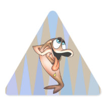 Funny Fish In Love Triangle Stickers