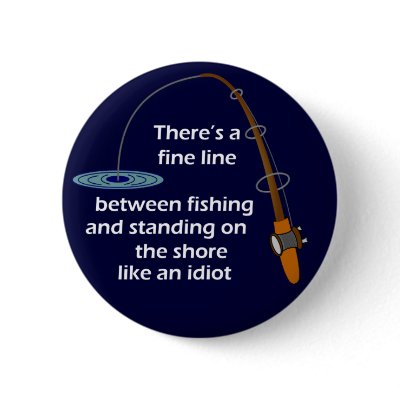 Funny Fishing Button by ChiaPetRescue