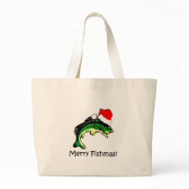 Funny fishing Christmas Tote Bag