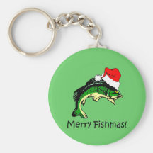 Funny fishing Christmas Key Chains