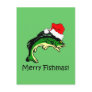 Funny fishing Christmas Postcard