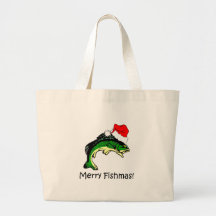Funny fishing Christmas Tote Bag