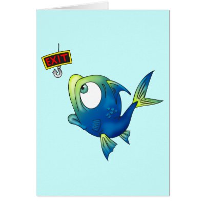 Funny Fishing Fish Greeting Card by sagart1952