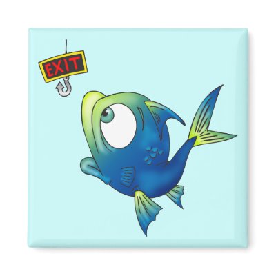 Funny Fishing Fish Refrigerator Magnet by sagart1952