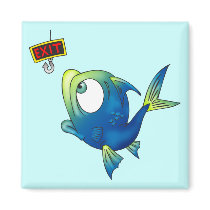 Funny Fishing Fish Refrigerator Magnet