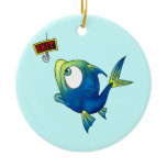 Funny Fishing Fish Christmas Tree Ornament